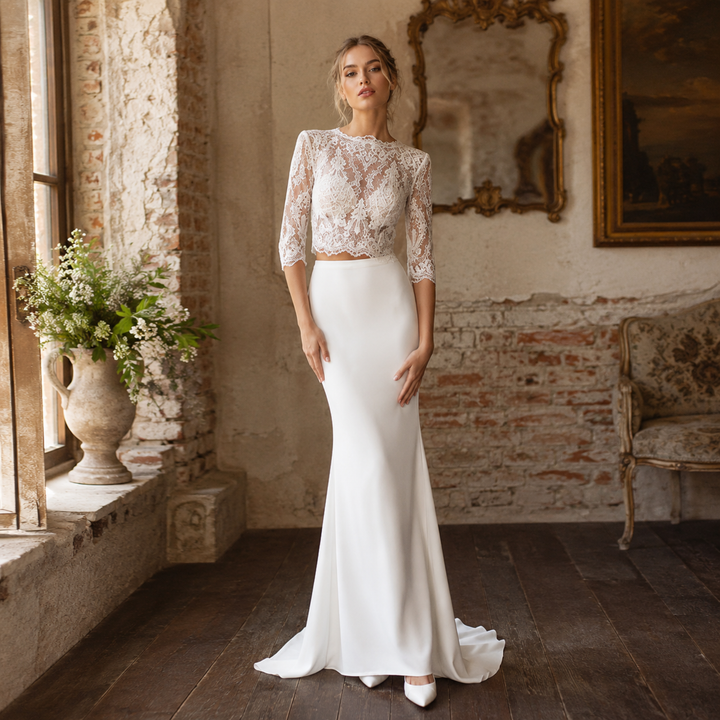 Pearl Union Verona Illusion Lace Mermaid Bridal Gown