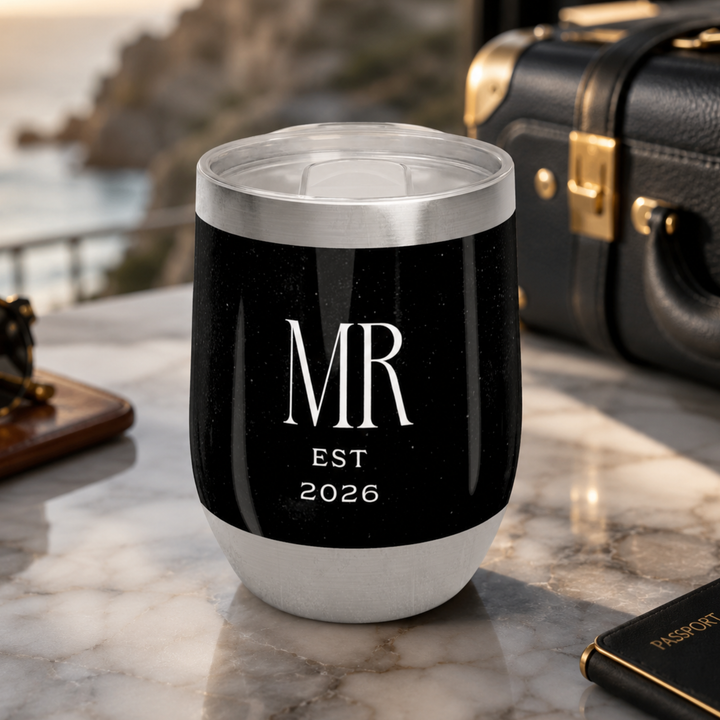 Midnight Union Wine Tumbler Mr Est 2026 Groom Gift