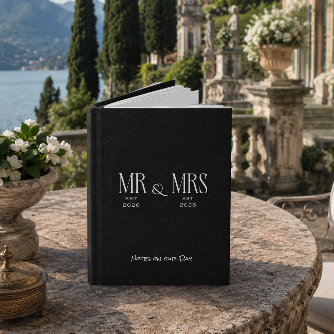 Midnight Union Wedding Journal  —  Mr & Mrs Est 2026 Keepsake Travel Notebook