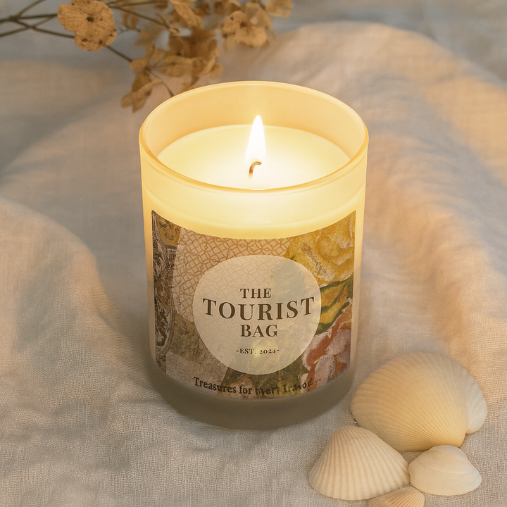 Vintage Floral – Frosted Glass Candle 11oz- Lavendar