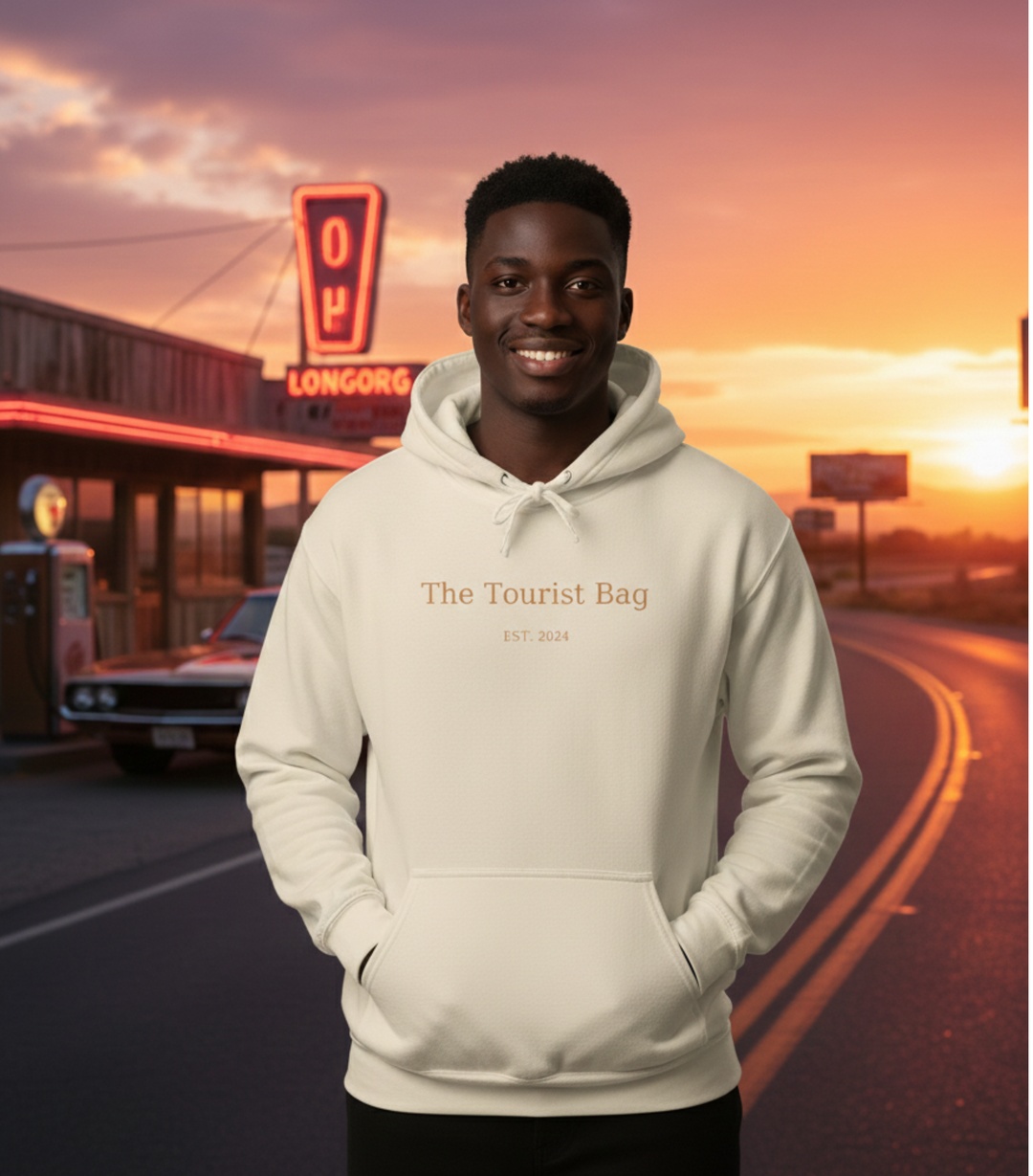 Desert Roads – Take Me There — Unisex Lightweight Hooded Sweatshirt (Ivory)