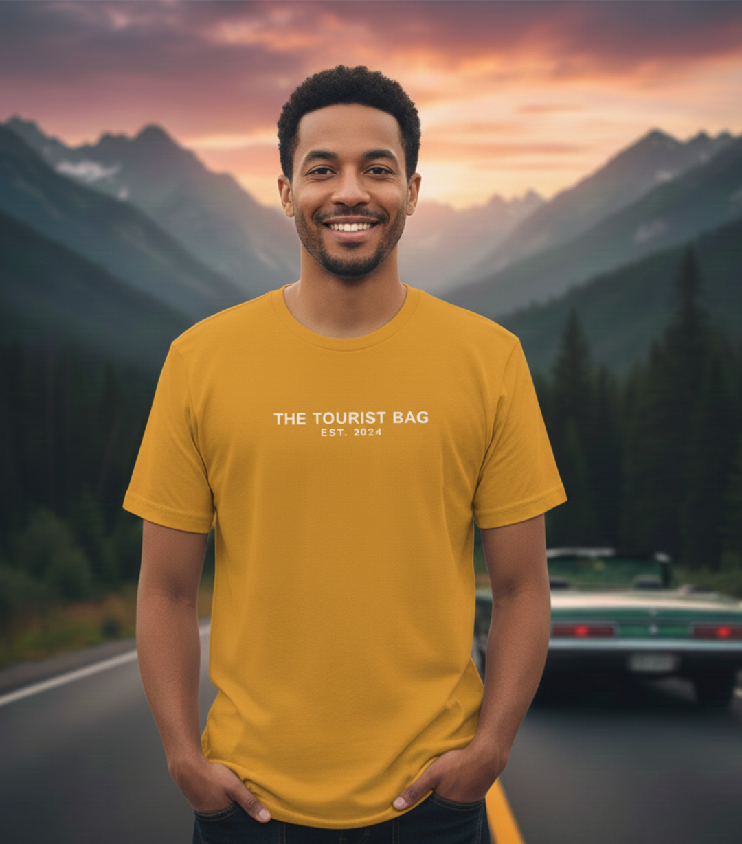 Desert Roads – Take Me There — Unisex Jersey Short Sleeve Tee (Gold)