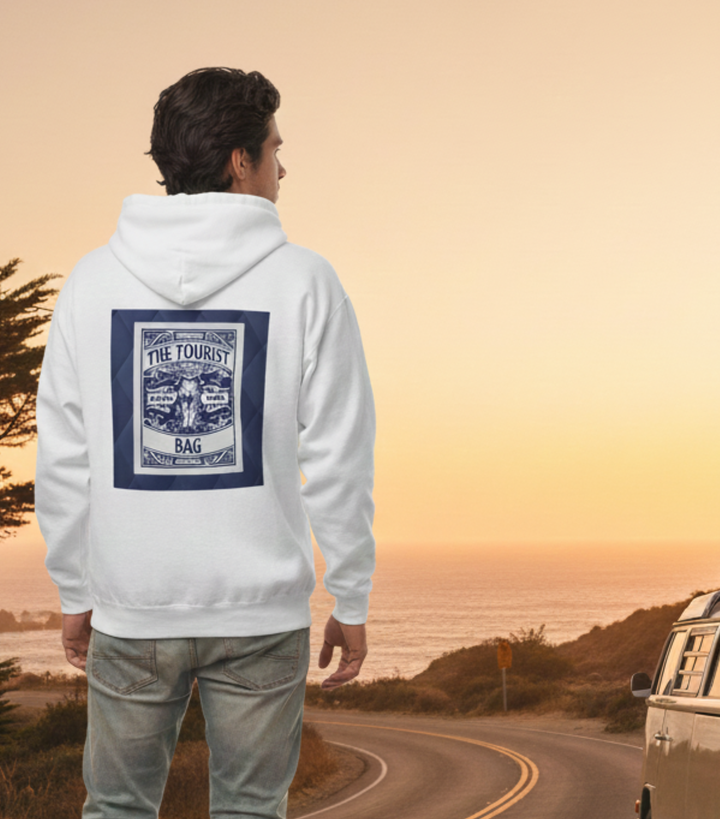The Roamer’s Companion, Unisex Garment-Dyed Hoodie (White)