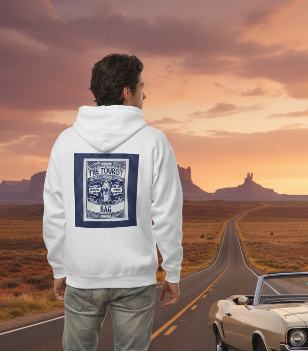 The Roamer’s Companion, Unisex Garment-Dyed Hoodie (White)