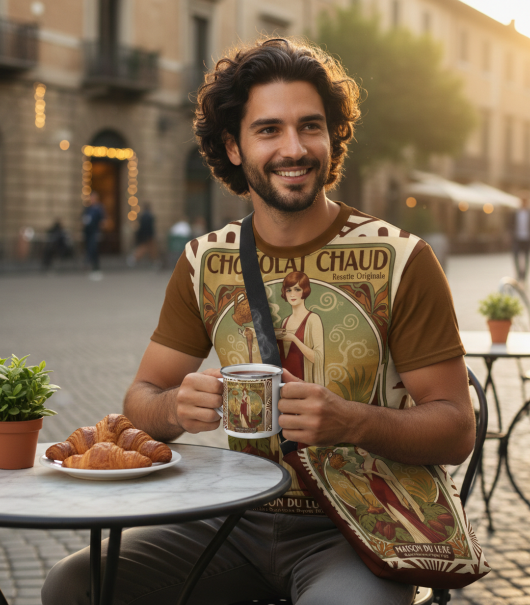 Chocolat Chaud Élégance Tote Bag | Vintage French Chocolate Café Art