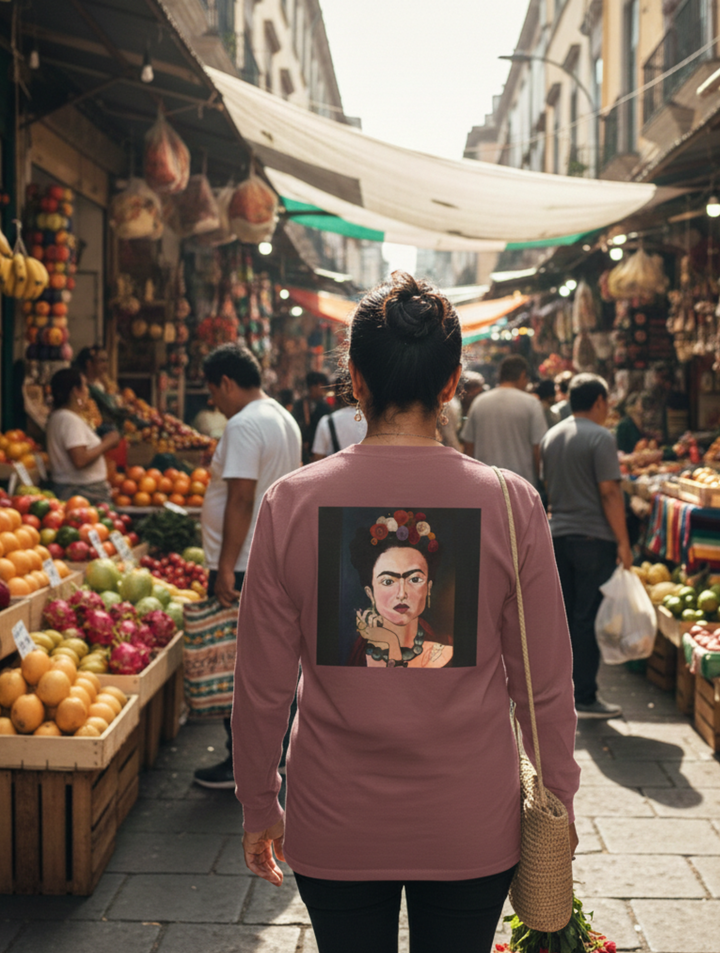 Frida by Aura – Ash & Bloom  Unisex Garment-Dyed Long Sleeve Tee