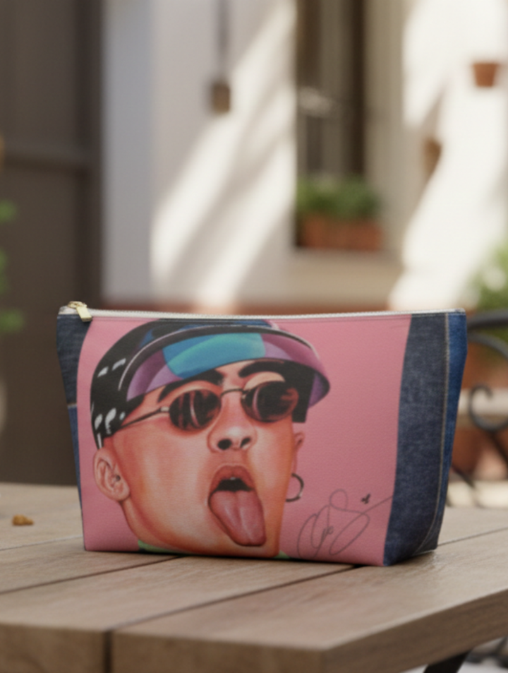 Signature Portrait - Jean Patch Accessory Pouch w T-bottom (Inspired by Bad*Bunny)