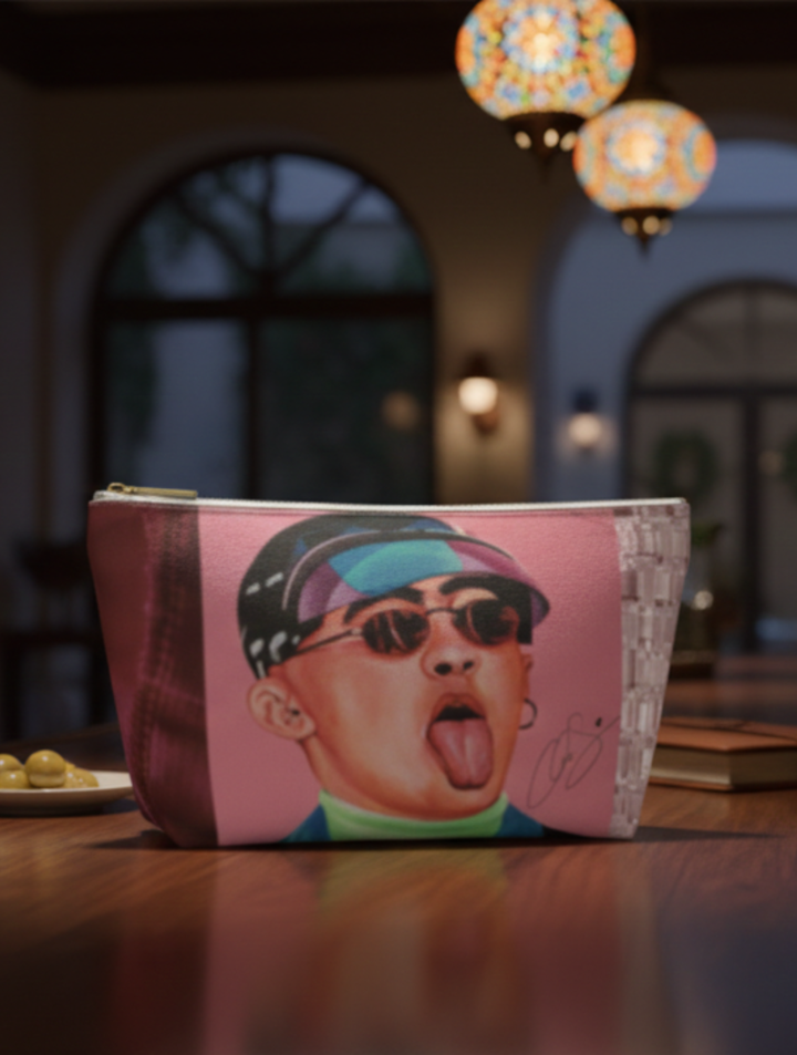 Signature Portrait - Pink Lace Diamond Accessory Pouch w T-bottom (Inspired by Bad*Bunny)