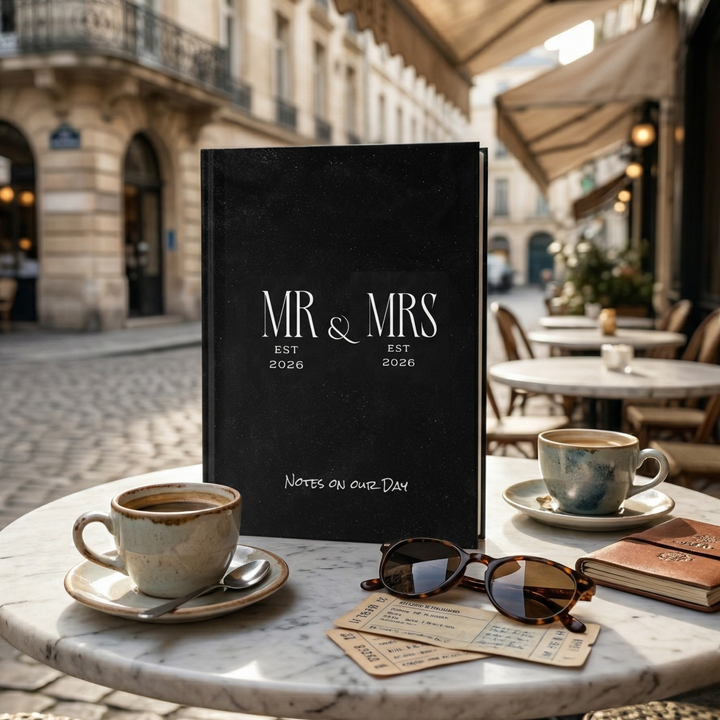 Midnight Union Wedding Journal  —  Mr & Mrs Est 2026 Keepsake Travel Notebook