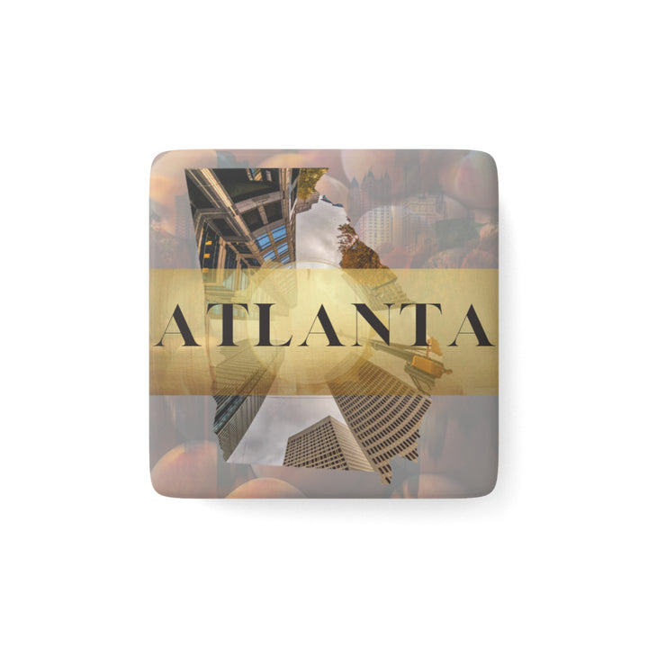 Atlanta Series, Urban Gold – Porcelain Magnet (Square) 2" product image from The Tourist Bag