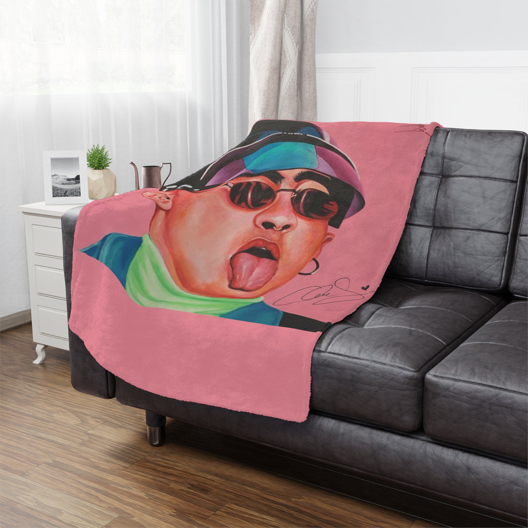 Signature Portrait - Minky Blanket (Inspired by Bad*Bunny)