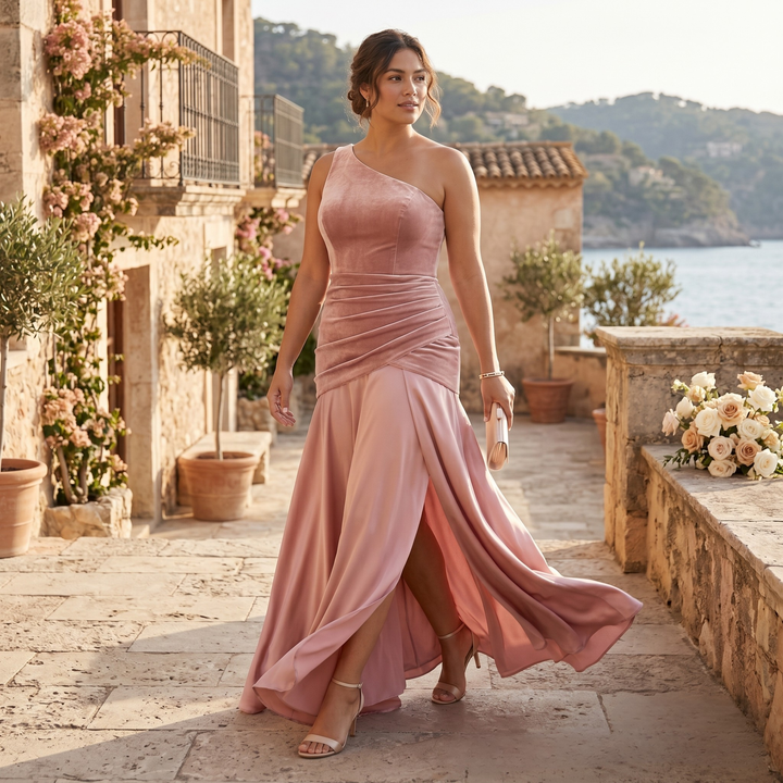 Petals & Promises Rose Reverie Ruched Bridesmaid Gown  —  Destination Wedding Dress