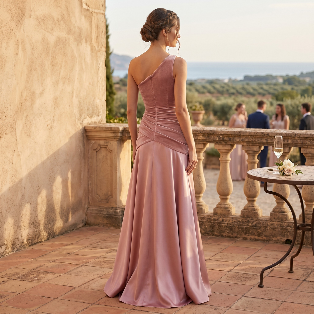 Petals & Promises Rose Reverie Ruched Bridesmaid Gown  —  Destination Wedding Dress