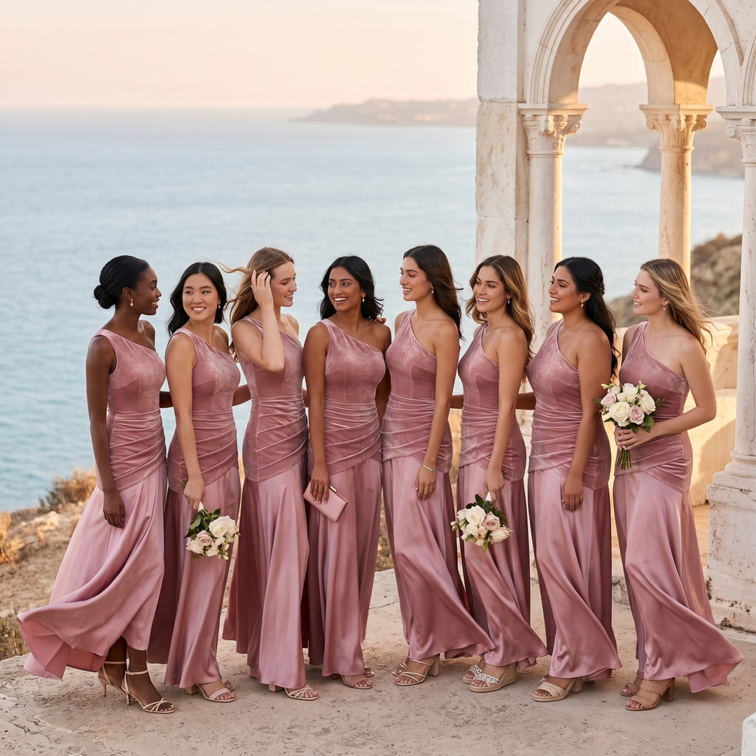 Petals & Promises Rose Reverie Ruched Bridesmaid Gown  —  Destination Wedding Dress