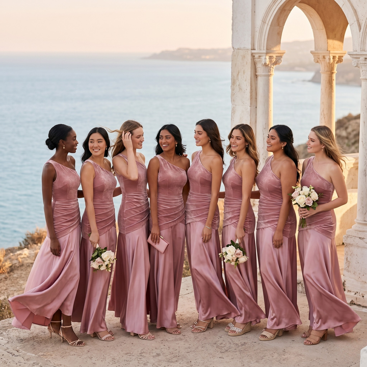 Petals & Promises Rose Reverie Ruched Bridesmaid Gown  —  Destination Wedding Dress