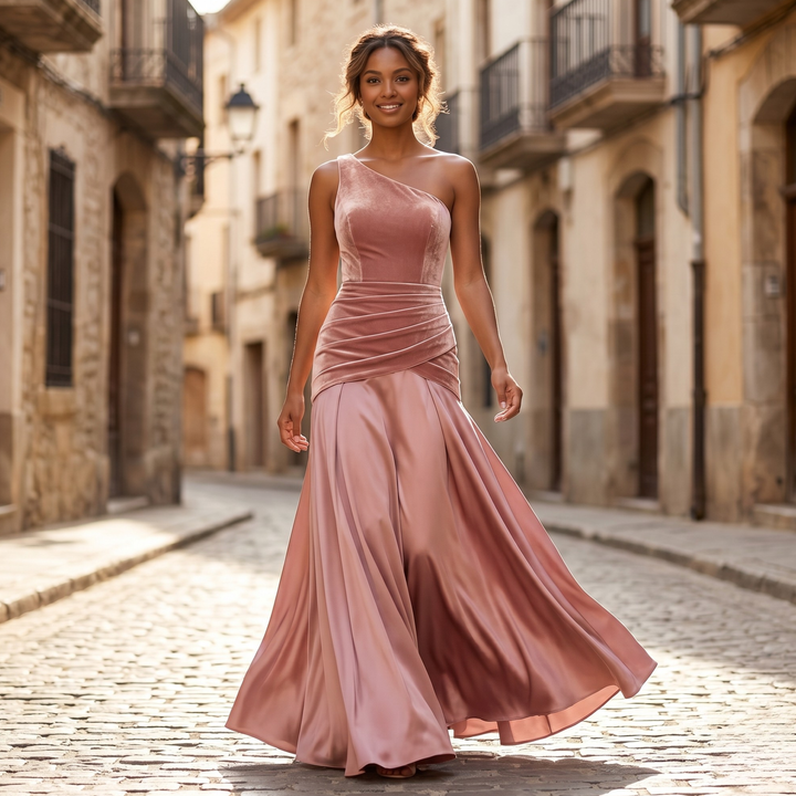 Petals & Promises Rose Reverie Ruched Bridesmaid Gown  —  Destination Wedding Dress