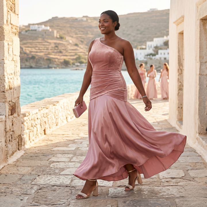 Petals & Promises Rose Reverie Ruched Bridesmaid Gown  —  Destination Wedding Dress