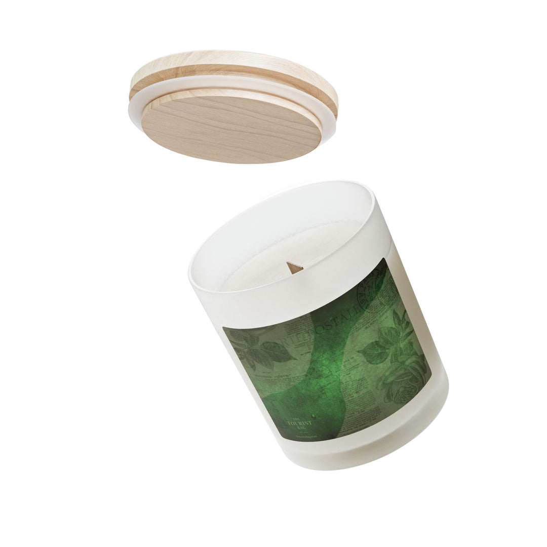 Verdant Vine – Frosted Glass Candle 11oz (Oakmoss and Amber)