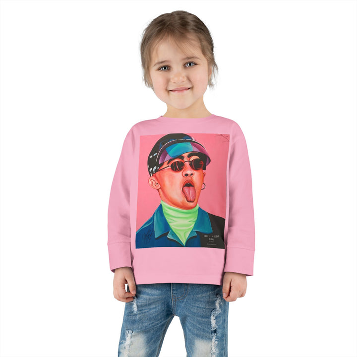 Signature Portrait Toddler Long Sleeve Tee (Inspired by BadBunny) product image from The Tourist Bag