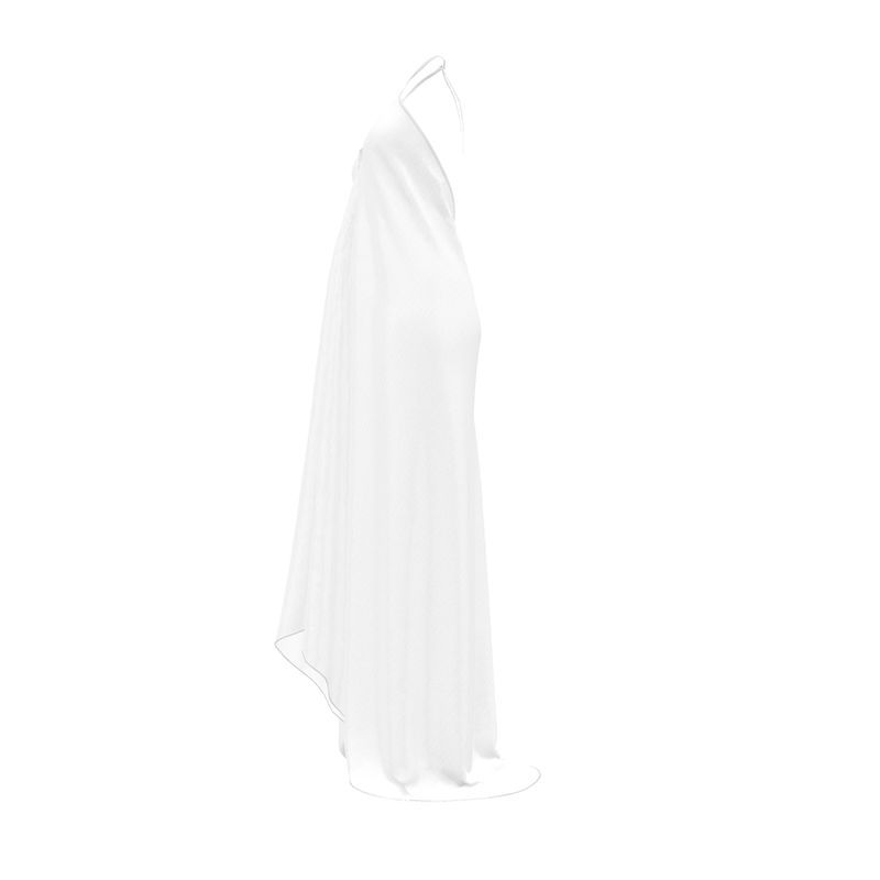 Pearl Union White Satin Halter Dress  —  Backless Bridal Slip Dress for Wedding Morning & Honeymoon