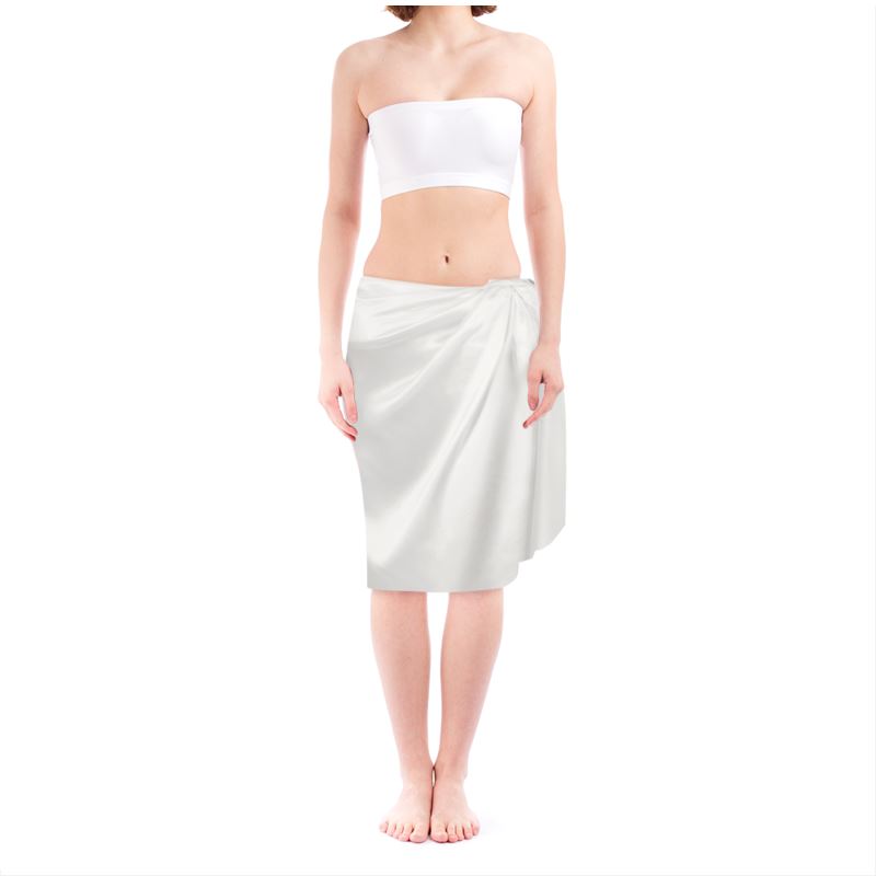 Pearl Union Bridal Sarong  —  White Beach Cover-Up Wrap for Honeymoon & Resort Wear