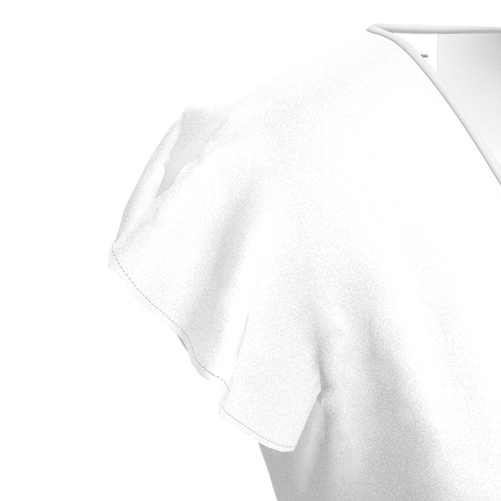 Pearl Union Bridal Satin Tea Dress  —  Romantic White Wrap Dress for Bridal Events & Honeymoon