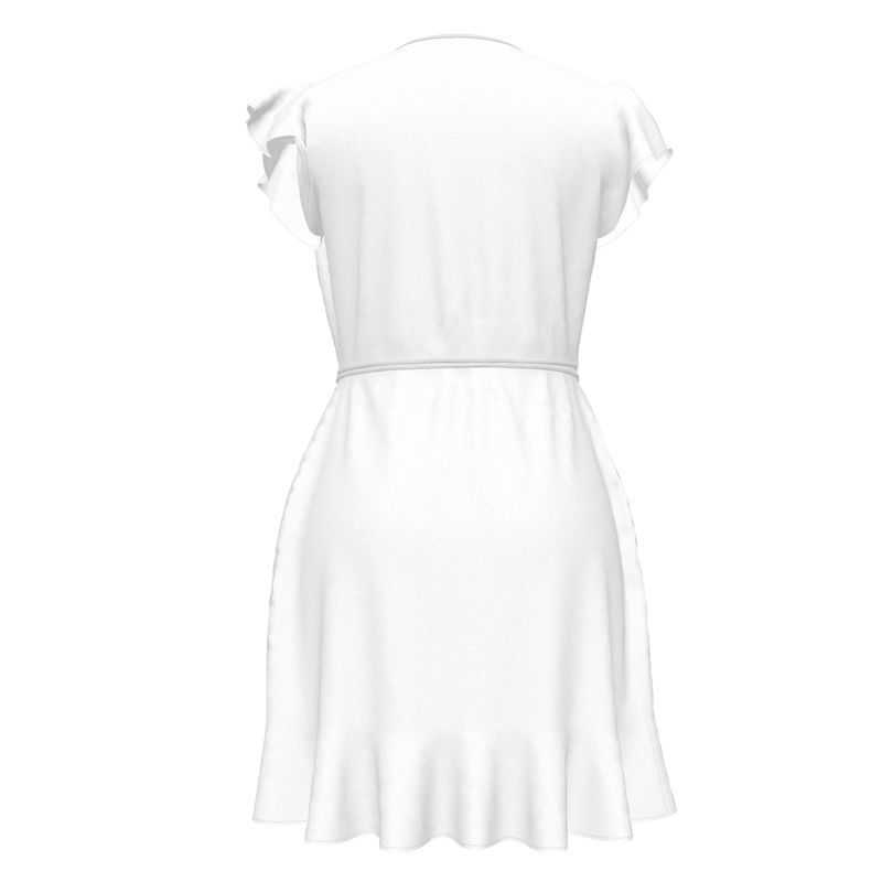 Pearl Union Bridal Satin Tea Dress  —  Romantic White Wrap Dress for Bridal Events & Honeymoon