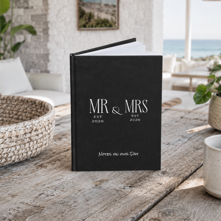 Midnight Union Wedding Journal  —  Mr & Mrs Est 2026 Keepsake Travel Notebook