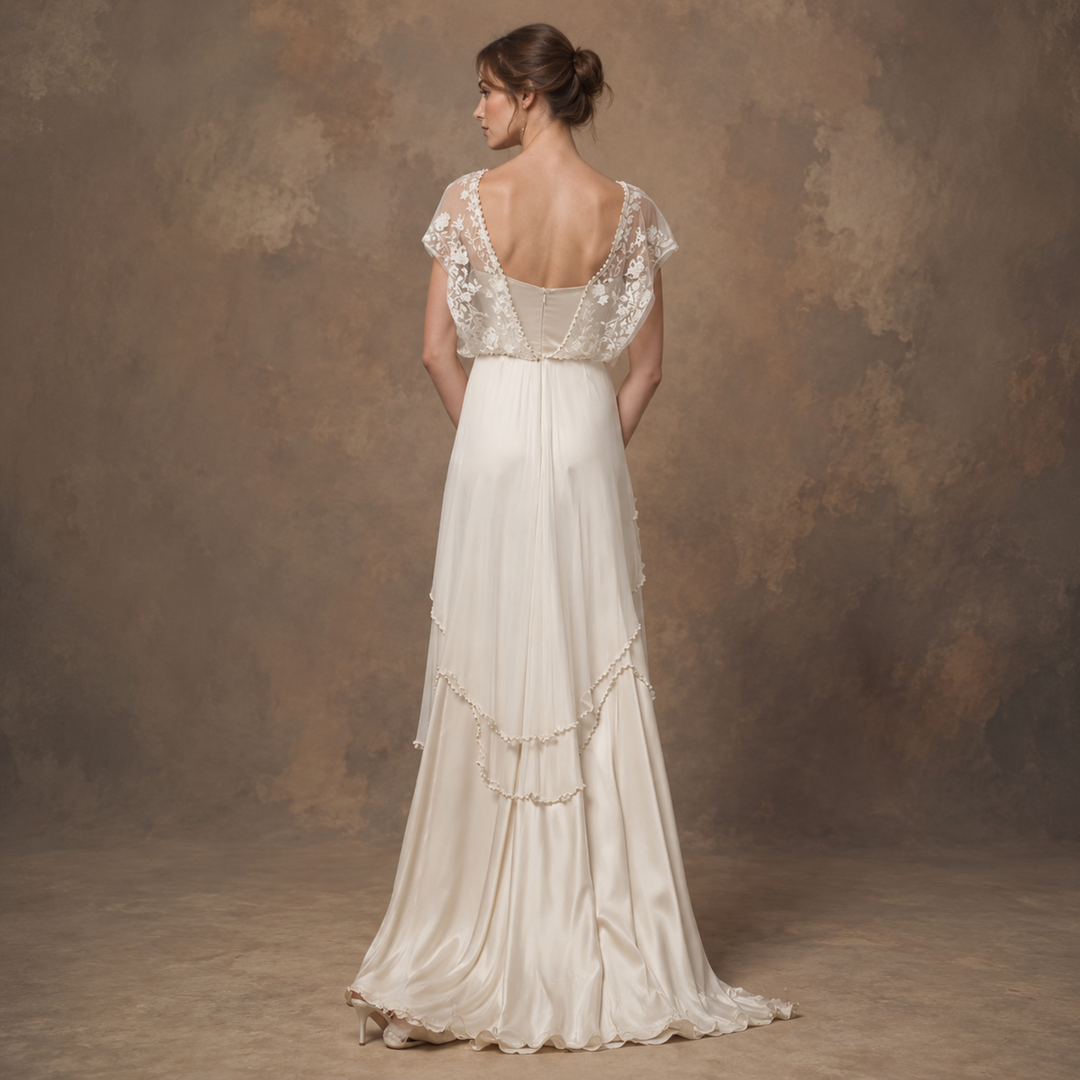 Willow Reverie Ivory Satin Garden Bridal Gown