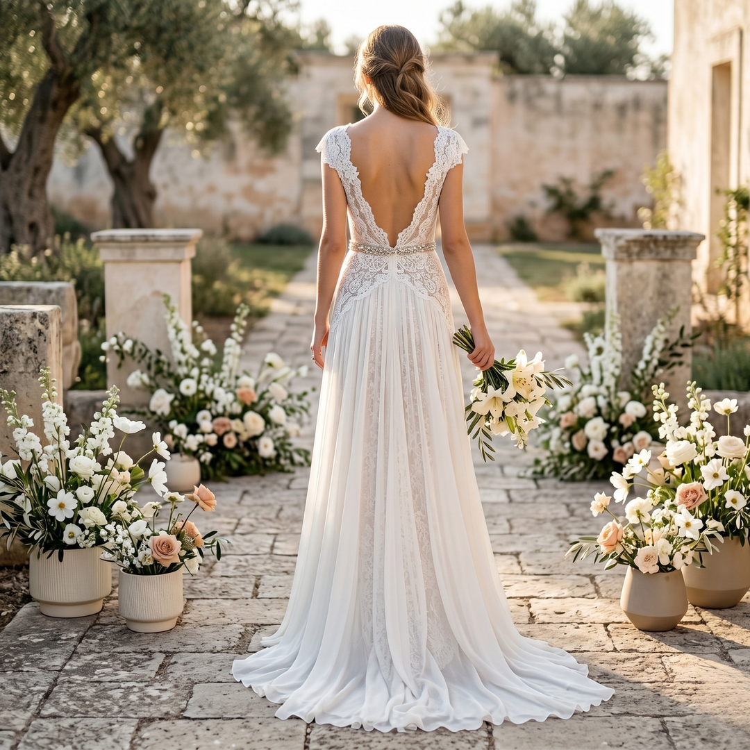 Pearl Union Jardin Étoile Ivory Lace Garden Bridal Gown