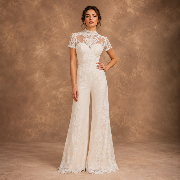 Whispering Meadow Lace Bridal Jumpsuit