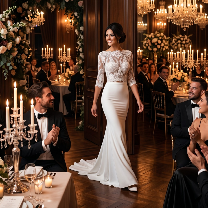 Pearl Union Verona Illusion Lace Mermaid Bridal Gown