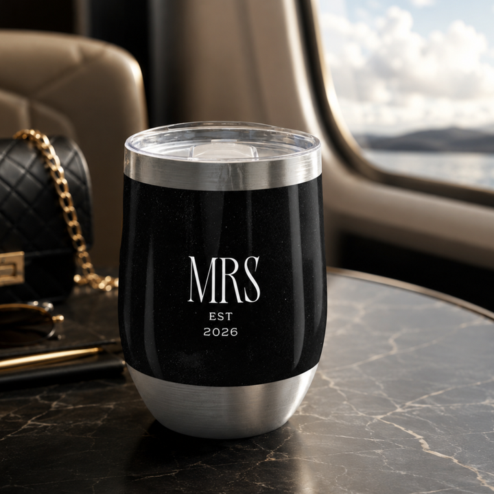 Midnight Union Wine Tumbler Mrs Est 2026 Bridal Gift