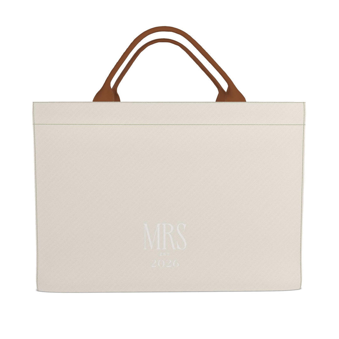 Ivory & Cognac Mrs est 2026 Carryall Tote Bag