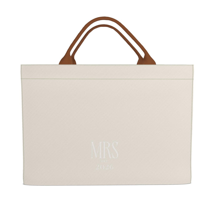 Ivory & Cognac Mrs est 2026 Carryall Tote Bag