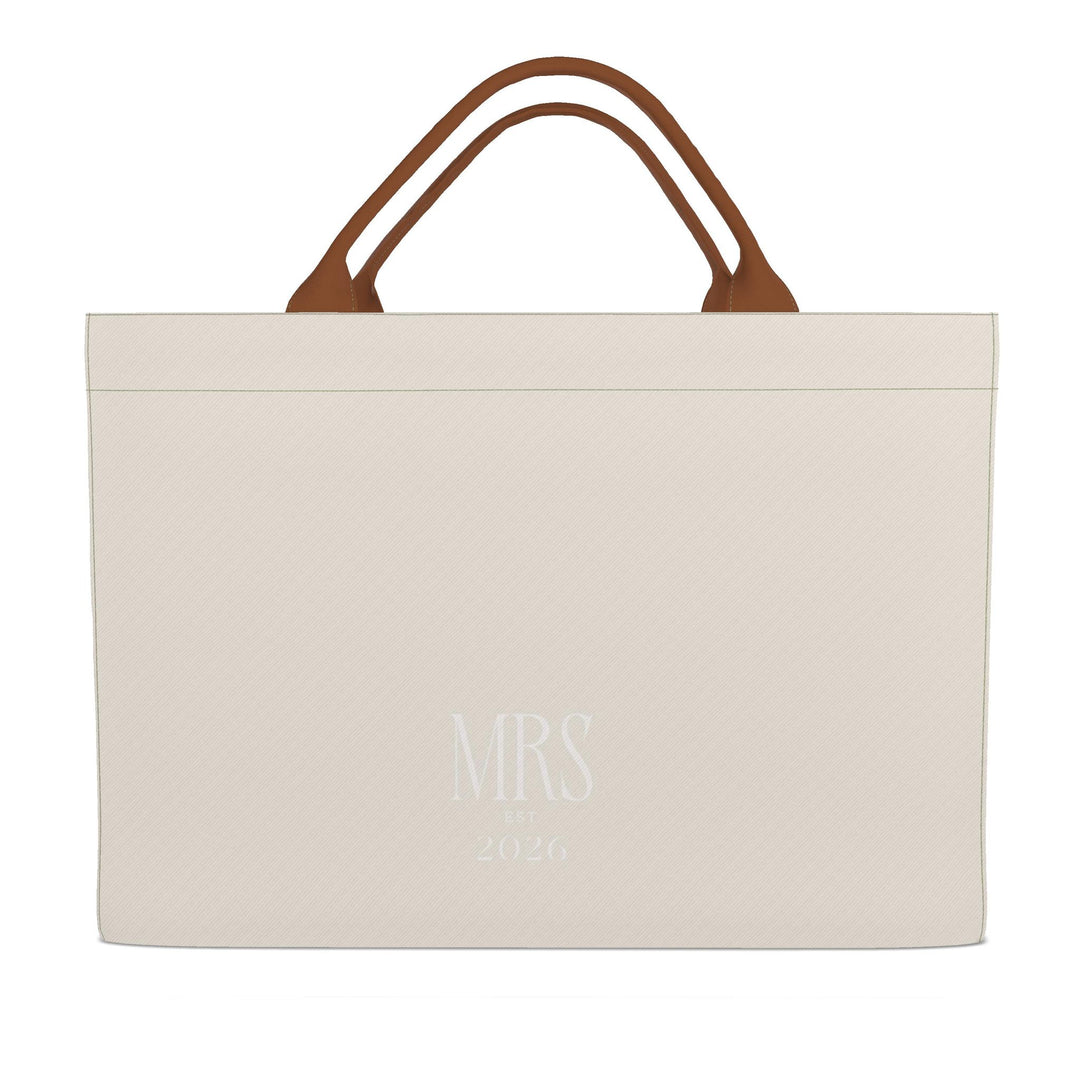 Ivory & Cognac Mrs est 2026 Carryall Tote Bag