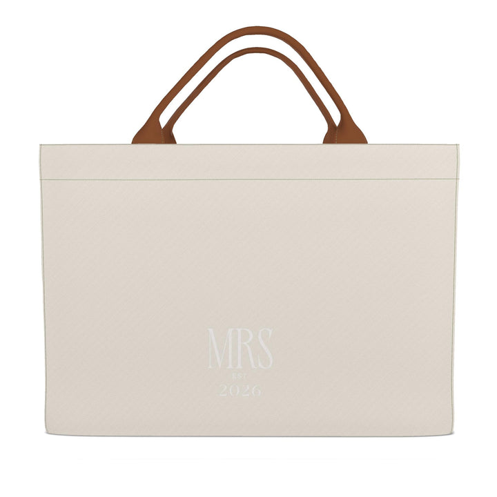 Ivory & Cognac Mrs est 2026 Carryall Tote Bag
