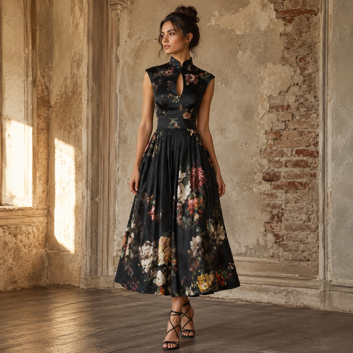Midnight Garden Reverie Midi Dress