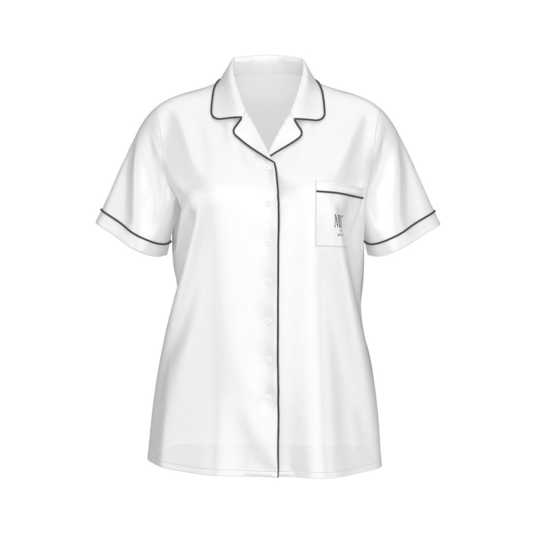 Pearl Union Mrs Est. 2026 White Satin Bridal Pajama Set  —  Wedding Morning Outfit