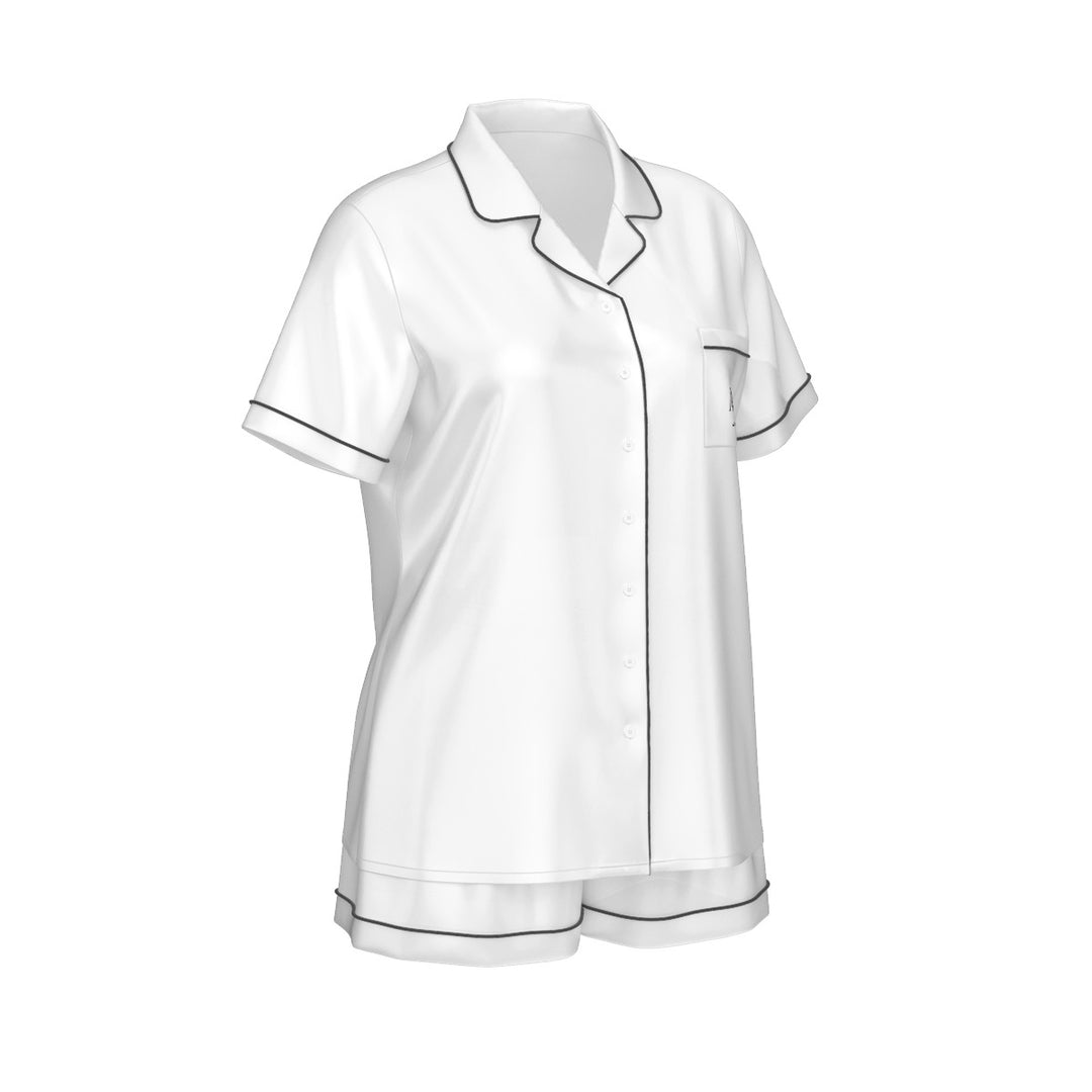 Pearl Union Mrs Est. 2026 White Satin Bridal Pajama Set  —  Wedding Morning Outfit