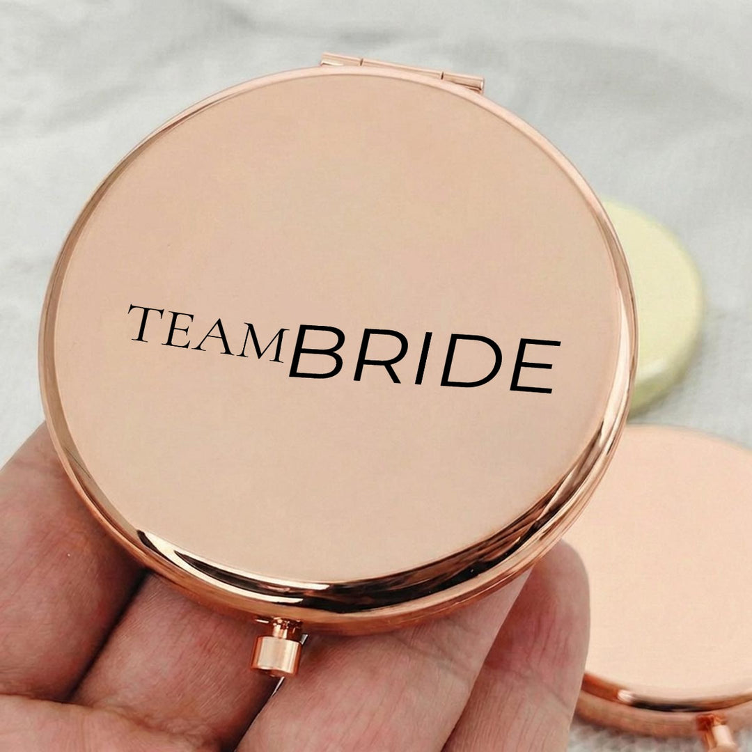 Bride’s Travel Team Rose Gold Compact Mirror