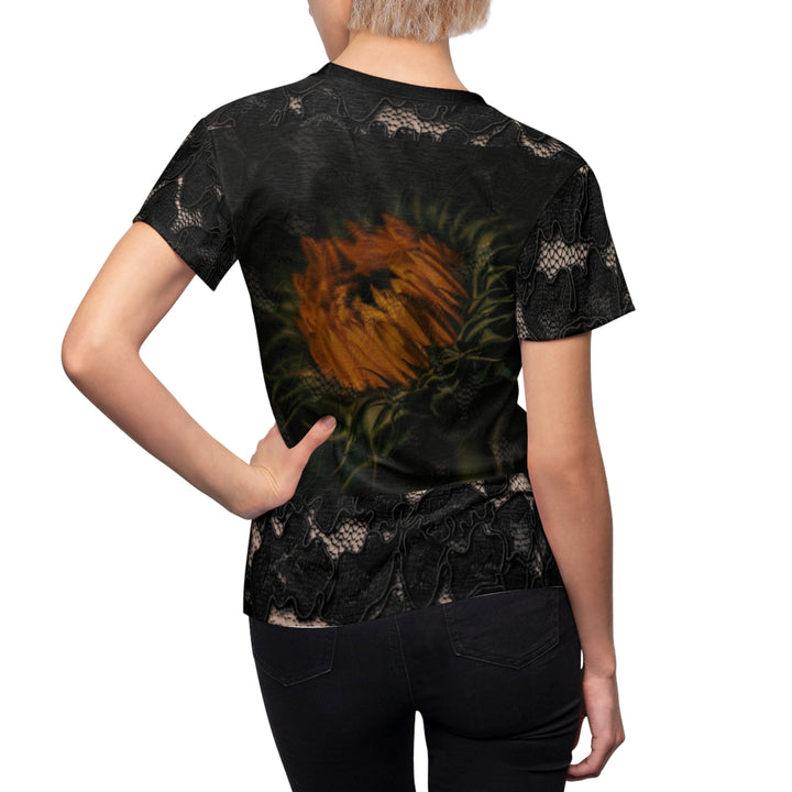 Sunlit Wild Sunflower Women’s Cut & Sew Tee – Nature Adventure Art