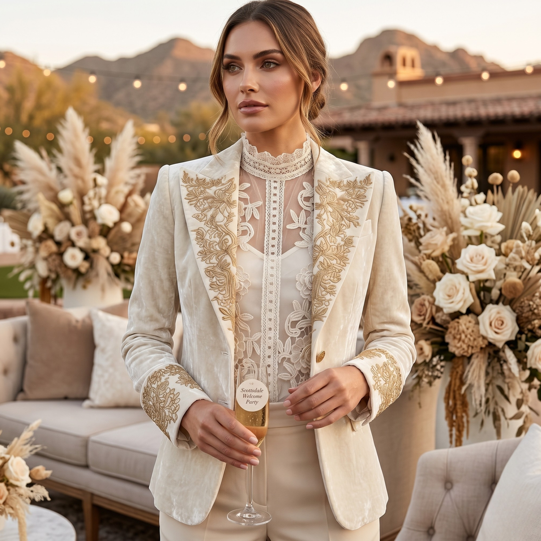 Chocolate Amour Heirloom Embroidered Blazer