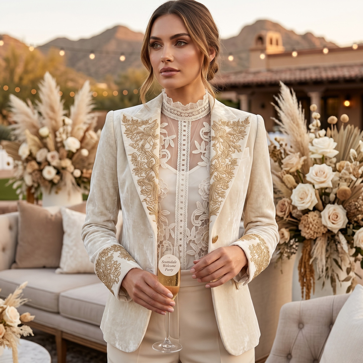 Chocolate Amour Heirloom Embroidered Blazer