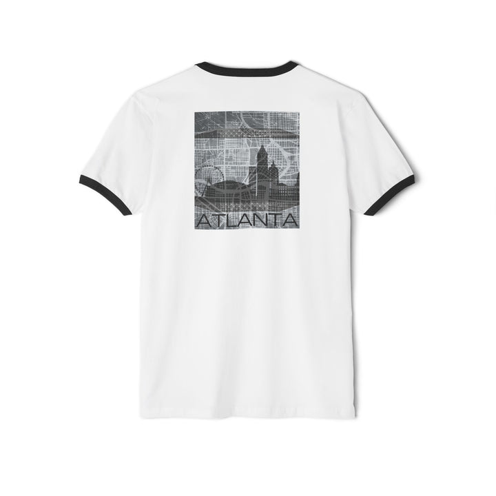 Atlanta Series, Blueprint Cityscape - Unisex Cotton Ringer T-Shirt
