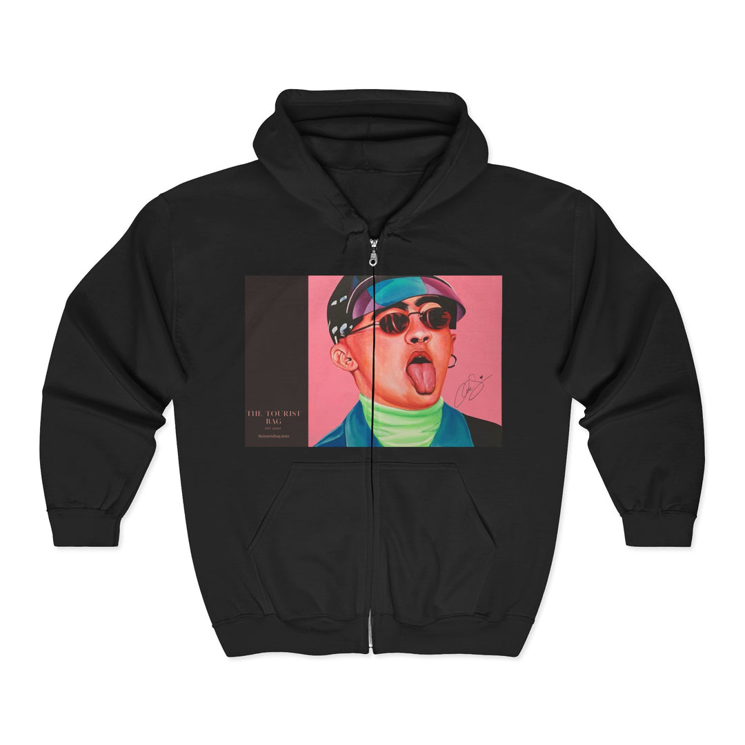 Signature Portait Unisex Heavy Blend™ Full Zip Hooded Sweatshirt (Inspired by BadBunny) product image from The Tourist Bag