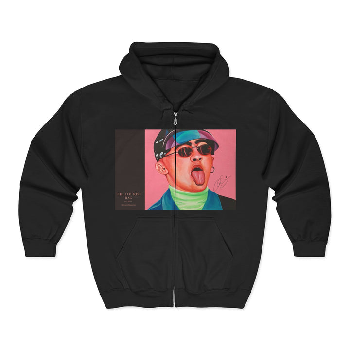 Signature Portait Unisex Heavy Blend™ Full Zip Hooded Sweatshirt (Inspired by BadBunny) product image from The Tourist Bag
