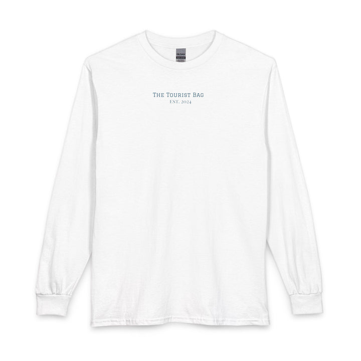 Siren of the Harbor – Mermaid Nautical Emblem Unisex Long Sleeve T-Shirt (White)