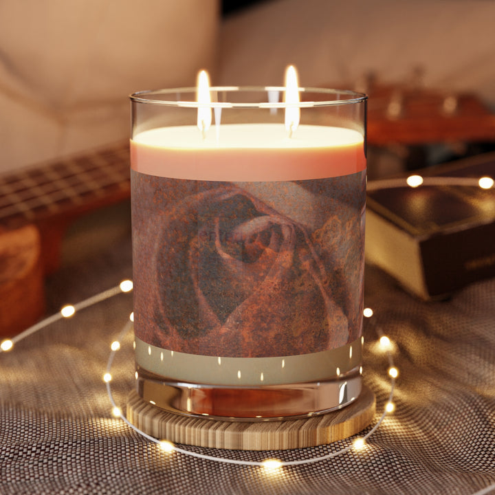 Rose Gold Vows, White Tea and Fig Scented Candle (Full Glass, 11oz)