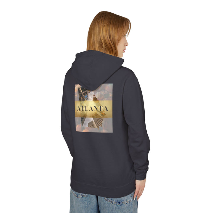 Atlanta Series- Urban Gold, Unisex Lightweight Hooded Sweatshirt (Black)